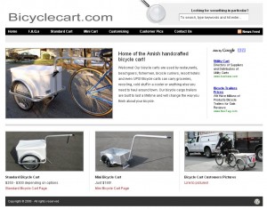 Bicyclecart.com Amish Handcrafted Bicycle Carts