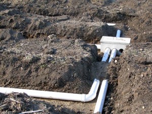 Header Pipes from Distribution Box to Trenches