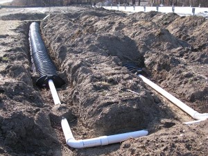 Header Pipes from Distribution Box to Trenches